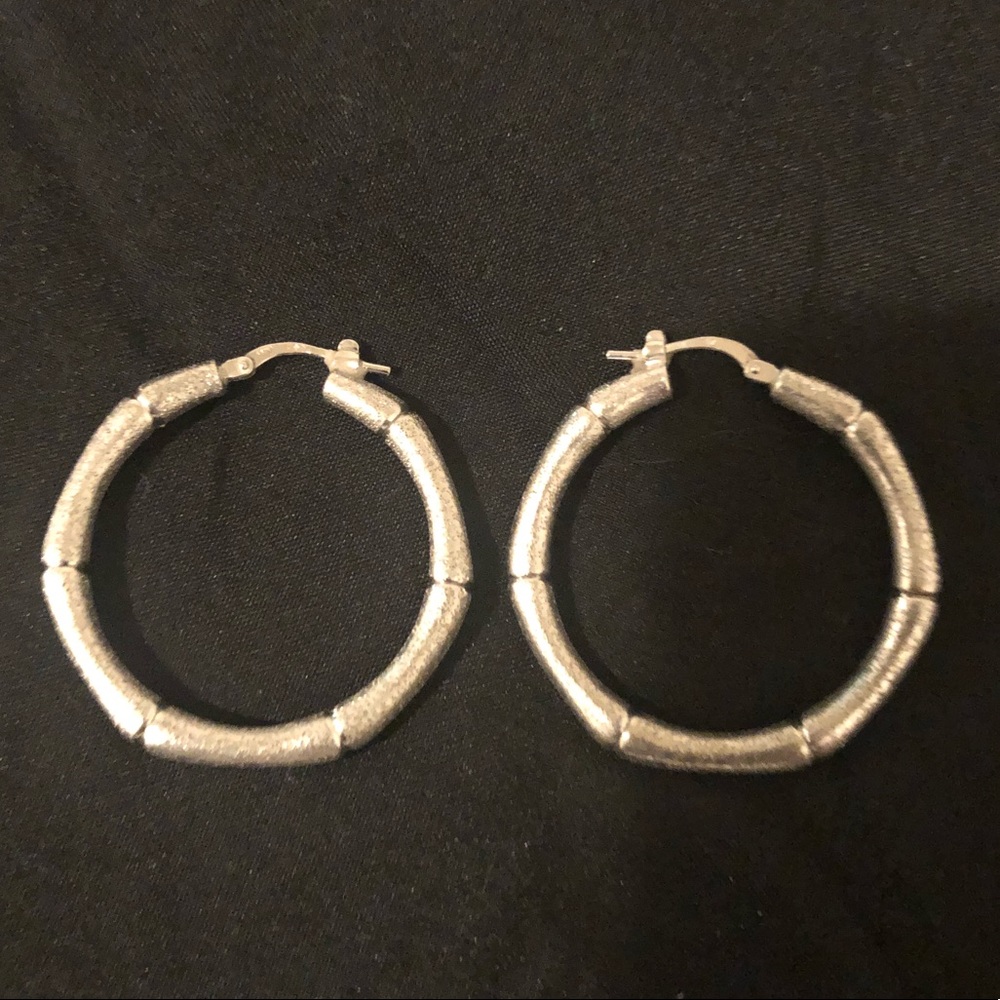 Charles Garnier Sterling Silver Bamboo Earrings